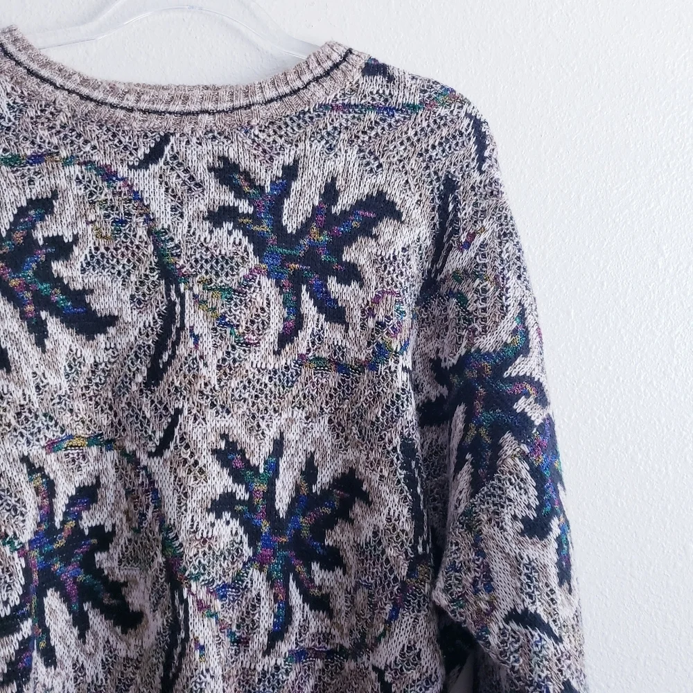 Vintage Pronto Uomo Leaf Grandpa Crew Neck Sweater